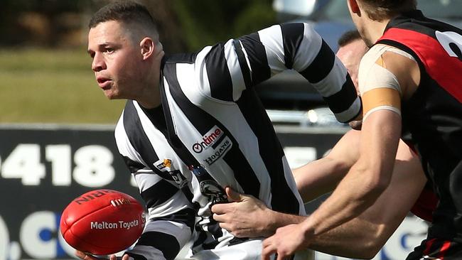 Ricky Schraven in action for Wallan. Picture: Hamish Blair