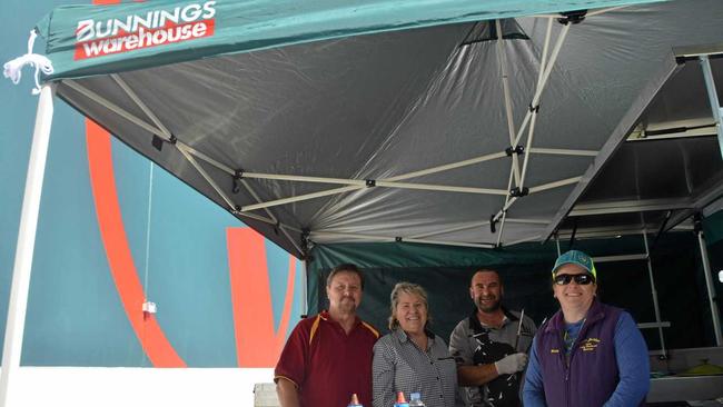 GREAT OPPORTUNITY: Ross and Sandy Towell, Daniel Newton and Nazrin Black, from Boots'n Bulldust, hosted the first barbecue at Kingaroy Bunnings Warehouse. Picture: Claudia Williams