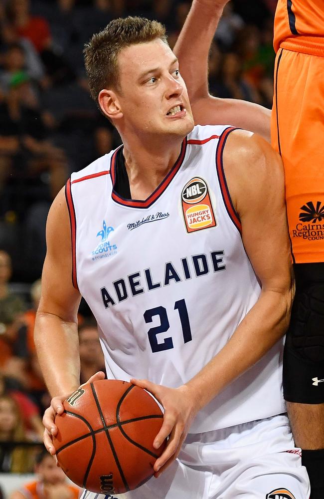 Daniel Johnson top scored with 20 points in Adelaide’s 84-80 win over Cairns. Picture: Ian Hitchcock (Getty).