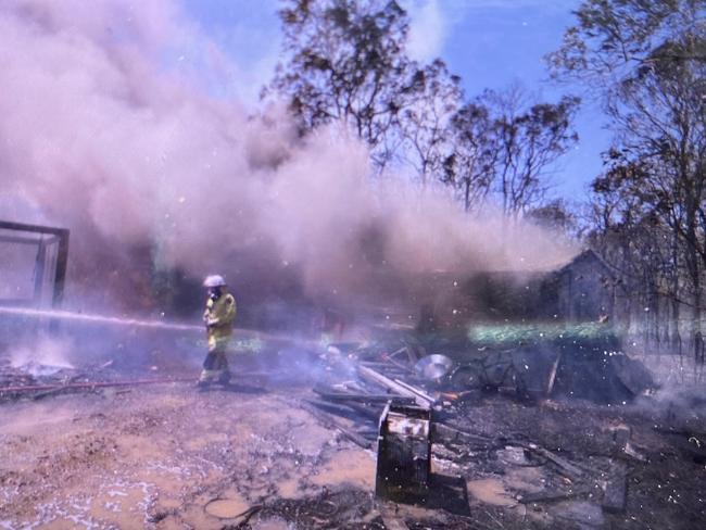 Firefighters at Cornubia. Picture: AAP/Richard Gosling