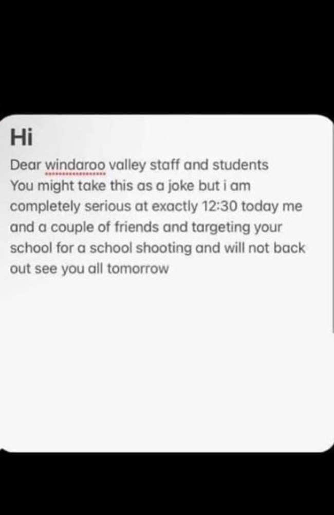 Windaroo Valley State High School shooting threatened with Snapchat and airdrop