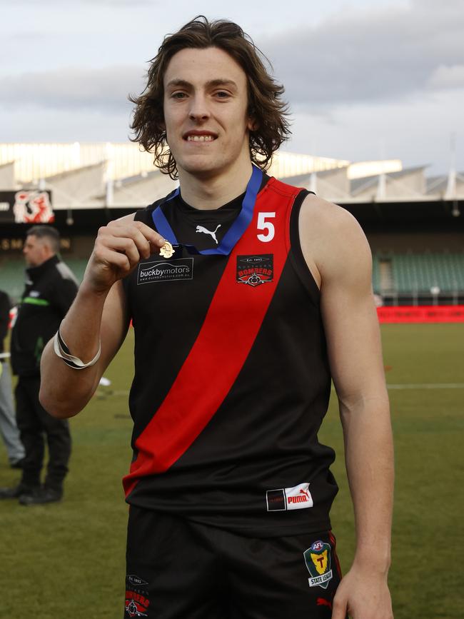 Brandon Leary North Launceston best on ground. TSL grand final 2024 - North Launceston V Lauderdale. Picture: Nikki Davis-Jones