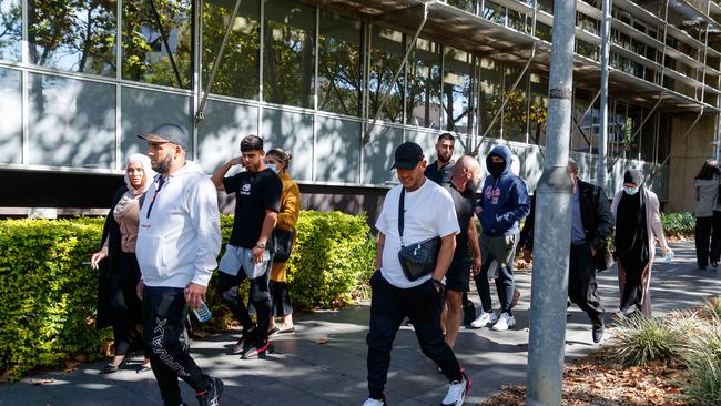 Mr Abdallah’s supporters leaving court. Picture: David Swift/NCA NewsWire