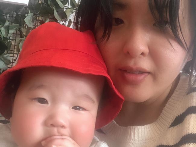 Jae Kim and son Louis, three months, who she had after undergoing IVF treatment at Adora Fertility clinic. Picture: Supplied