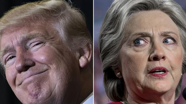 Hillary Clinton will give a concession speech after losing to Donald Trump in the US election. Picture: AFP/Mandel Ngan and Brendan Smialowski