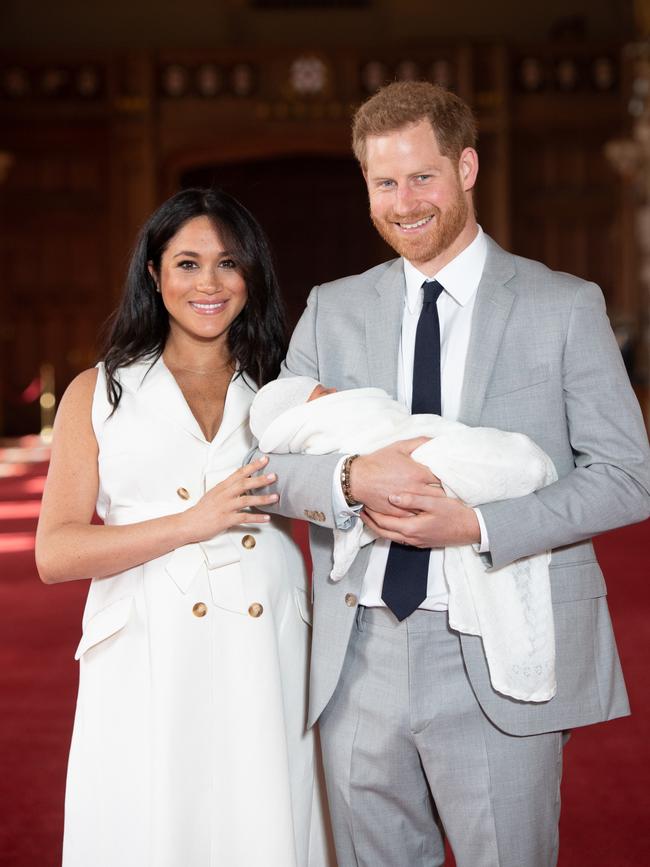 Harry and Meghan with their newborn son Archie Harrison Mountbatten-Windsor. Picture: Getty