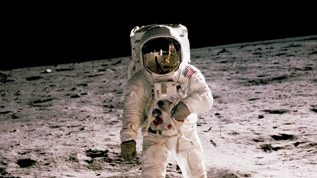 Buzz Aldrin on lunar surface standing in the Sea of Tranquillity. Picture: NASA