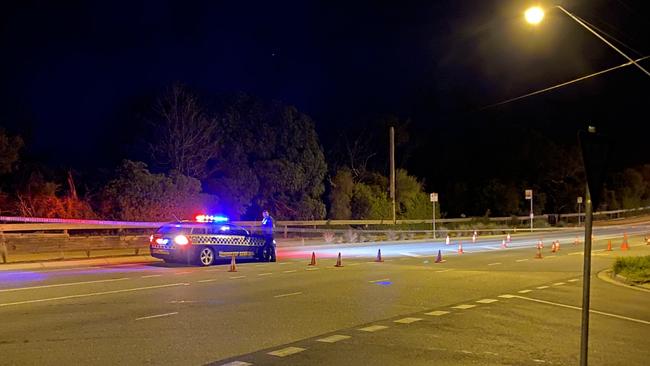 Police at the scene in Beaumaris following a hit-run that killed popular former school principal Deborah Locco. Picture: James Mottershead