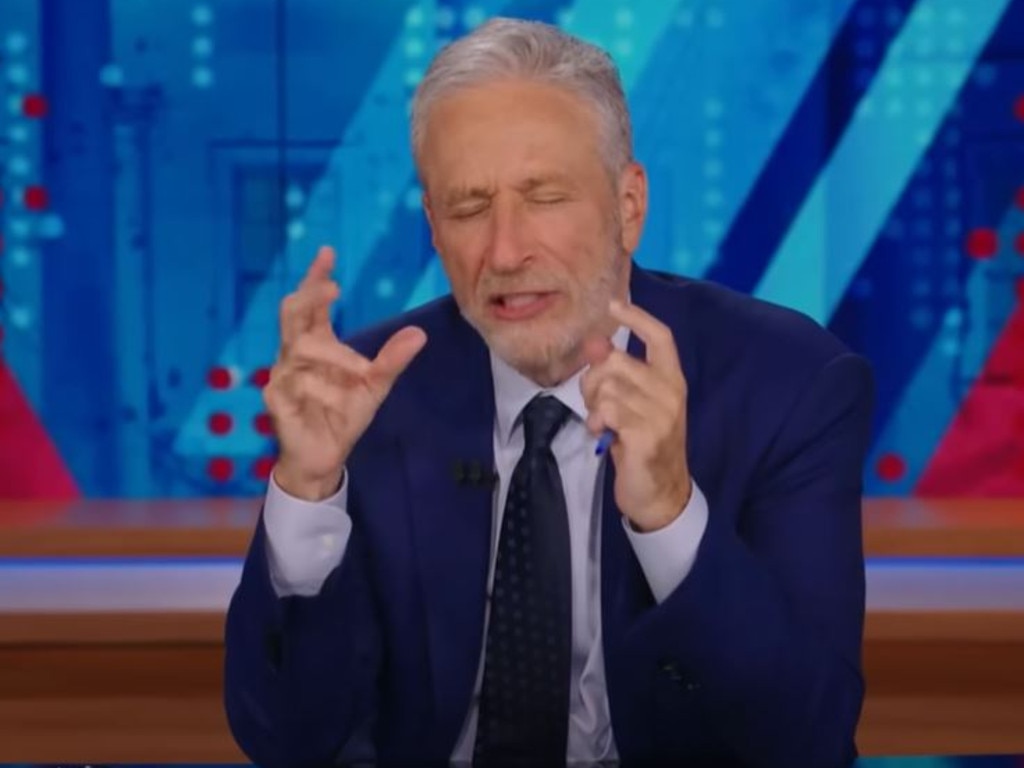 Jon Stewart melted down as the reality of the election set in. Picture: Comedy Channel