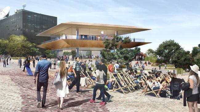 An artist’s impression of the Apple store in Federation Square.