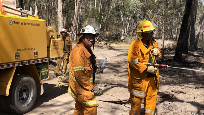 Firefighters on the ground near Stanthorpe