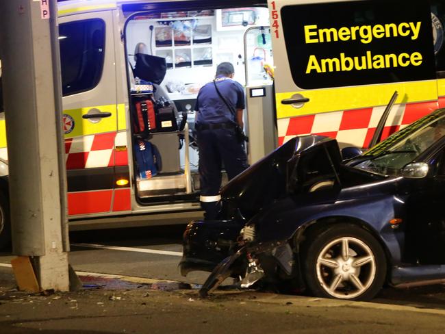 A male has has been arrested after crashing his Holden Commodore into a light pole on Bennelong Road, Wentworth Point. A passenger was injured and transported to hospital by Ambulance. The male is believed to have failed a roadside breath test and appeared unsteady on his feet. This comes during double demerits over the Christmas break. Pics Bill Hearne