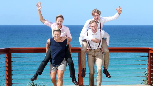 Luke Sullivan and Craig Burns will be one of the first gay couples legally married at one past midnight, with lesbian couple Zoe Nolan and Michelle Edwards hot on their heels with a dawn wedding on January 9 when same-sex marriage legislation becomes effective. Photo taken at Rainbow Bay Lookout. Photo: Richard Gosling