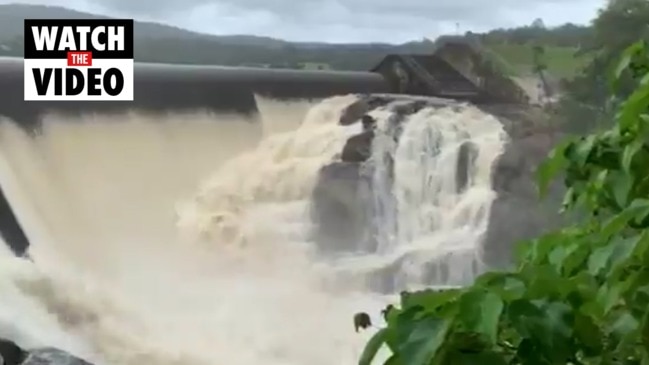 Water gushing over Wappa Dam