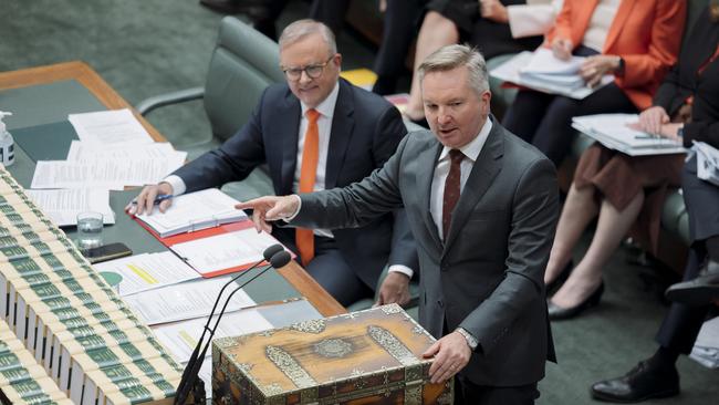 Energy Minister Chris Bowen speaks during Question Time at Parliament House in Canberra. Picture: David Beach/NewsWire