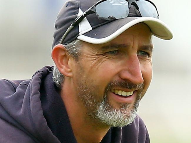 NOTTINGHAM, ENGLAND - SEPTEMBER 12: Yorkshire coach Jason Gillespie looks on as the team warms up during the fourth day of the LV County Championship match between Nottinghamshire and Yorkshire at Trent Bridge on September 12, 2014 in Nottingham, England. (Photo by Richard Heathcote/Getty Images)