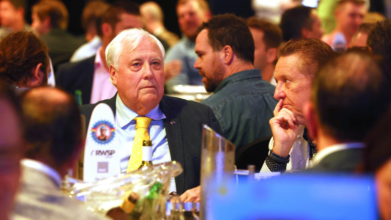 Andrew Bell and Clive Palmer at the Star casino . Pic Annette Dew