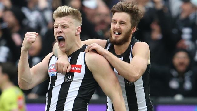 When Jordan De Goey booted his third the Pies were looking good. Pic: Michael Klein