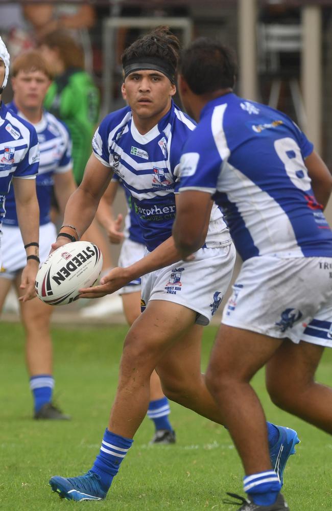 Kirwan High against Ignatius Park College in the Northern Schoolboys Under-18s trials at Brothers Rugby League Club in Townsville. Sitiveni Afu. Picture: Evan Morgan