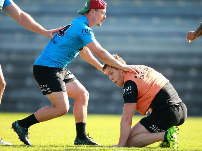 Damien Cook and Cameron McInnes as Rabbitohs. Picture Cameron Richardson