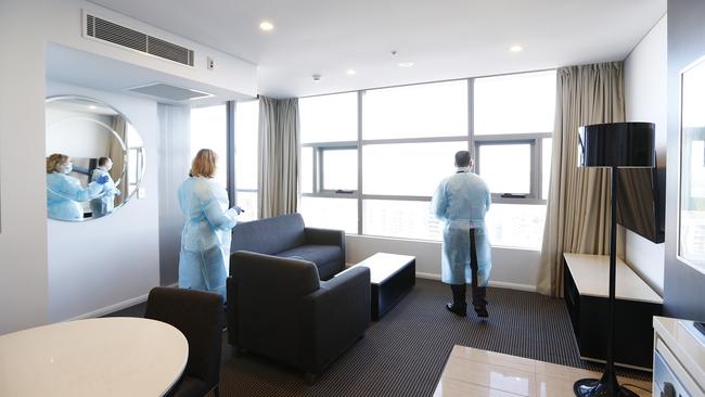 Inside one of the living areas of the hotel rooms. Picture: Sam Ruttyn