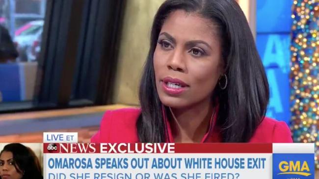 The White House said last week: ‘Omarosa was fired three times on The Apprentice, and this is the fourth time we’ve let her go.’ Picture: Supplied