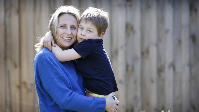 Mum Jen O'Connell says lockdown has impacted son Xavier’s social skills. The 5-year-old is excited to start prep next year Picture: David Caird