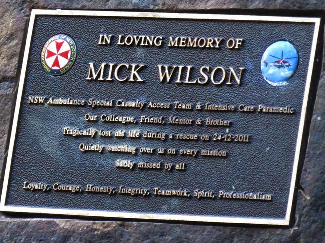 The plaque put in place to honour Mick Wilson was stolen.