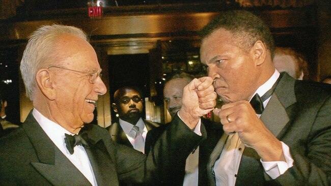 Rupert Murdoch and Muhammad Ali face off at 2004 American Australian Gala in New York City.