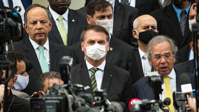 President Of Brazil Jair Bolsonaro announced on live television he tested positive for COVID-19. Picture: Getty Images.