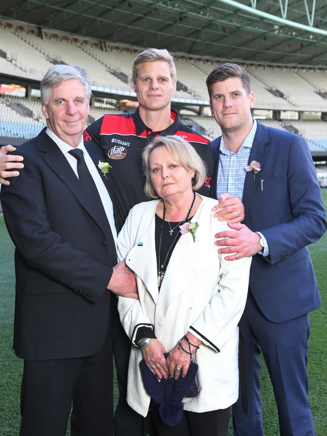 The Riewoldt family at the launch of Maddie Riewoldt’s Vision in 2015. Picture: David Crosling