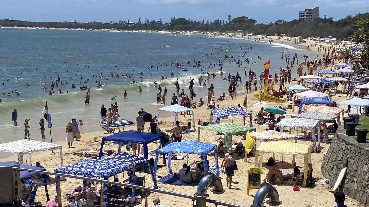 Beachgoers at Mooloolaba Beach. Picture: Contributed