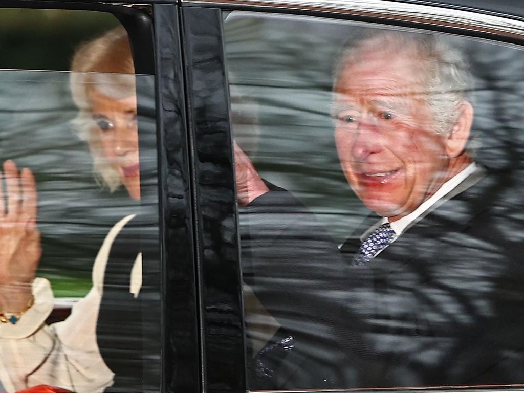Camilla and Charles were spotted this week following the cancer diagnosis announcement. Picture: Henry NichollS/AFP