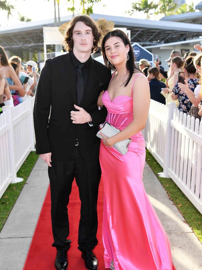 Will Whittingham and Sienna Hemphill at the 2023 Caloundra State High School Year 12 formal. Picture: Patrick Woods.