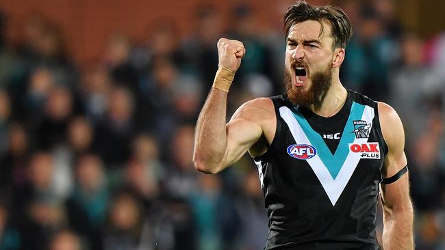 Charlie Dixon was a powerhouse for Port in 2017 — but he needs more help up front. Picture: Getty Images