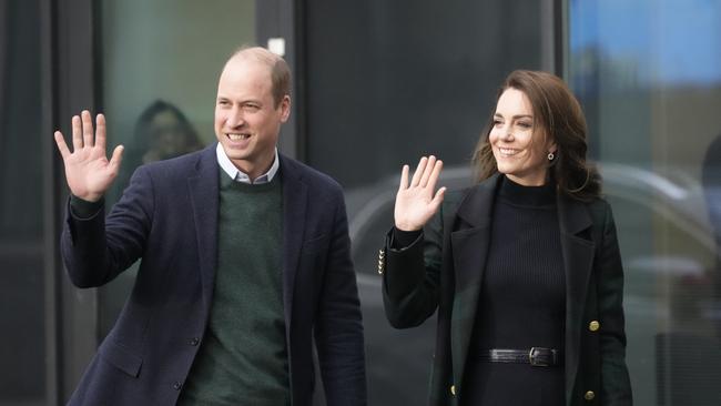 LIVERPOOL, ENGLAND - JANUARY 12: Prince William, Prince of Wales and Catherine, Princess of Wales during their visit to Royal Liverpool University Hospital on January 12, 2023 in Liverpool, England. The Prince and Princess of Wales are visiting Merseyside to thank those working in healthcare and mental health support for their work during the winter months. Their engagements take place two days after the official release of Prince Harry, Duke of Sussex's book "Spare". (Photo by Christopher Furlong/Getty Images)