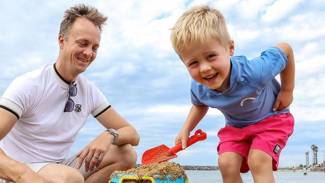 David Valinga and his son Arlo, 3. Picture : Ian Currie