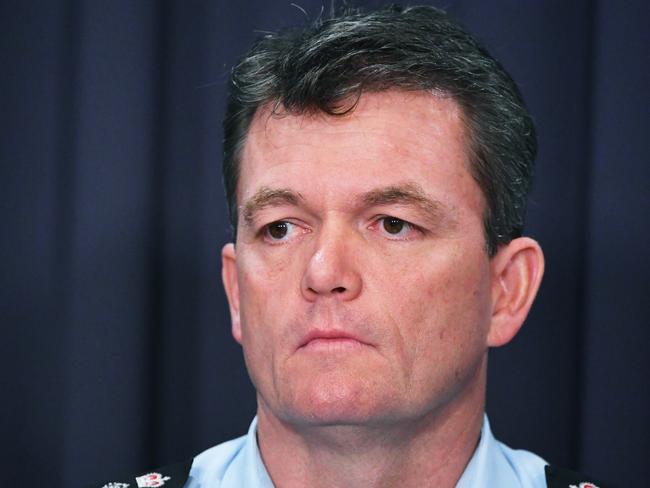 Australian Federal Police Commissioner Andrew Colvin at the press conference. Picture: AAP/Mick Tsikas