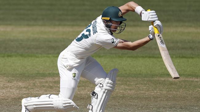 Marnus Labuschagne batting during Australia’s practice match in Southampton last week. Picture: Getty Images