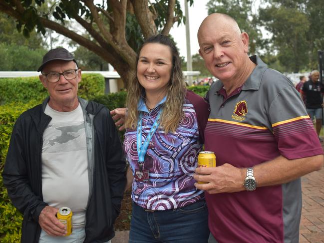 Ray Mustey, Annette Thomson and Murray Ball at the CQ Capras game against the Ipswich Jets in Round 12 of the Hostplus Cup at Rugby Park, Rockhampton, on June 1, 2024.