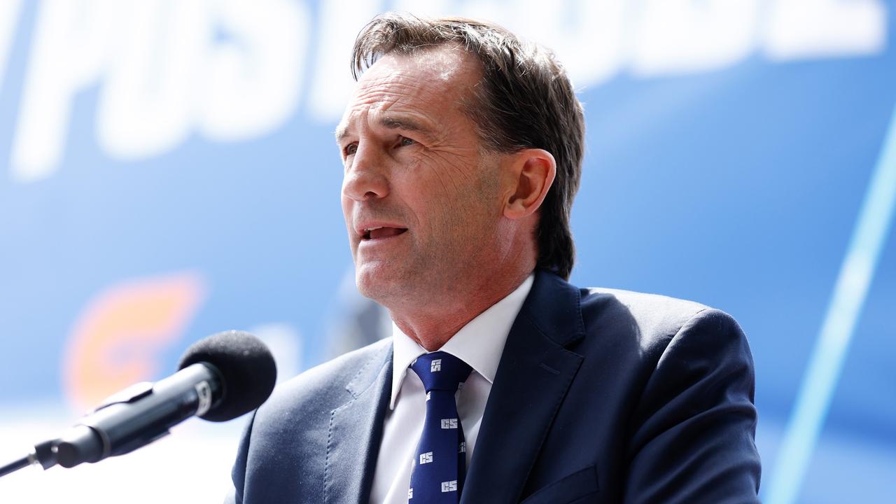 AFL chief executive Andrew Dillon says Jeremy Finlayson could be treated differently to North Melbourne coach Alastair Clarkson, who was fined for a homophobic slur in March. Picture: Michael Willson / Getty Images