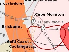 Tropical Cyclone Alfred is expected to make landfall early on Saturday morning. Picture: BOM