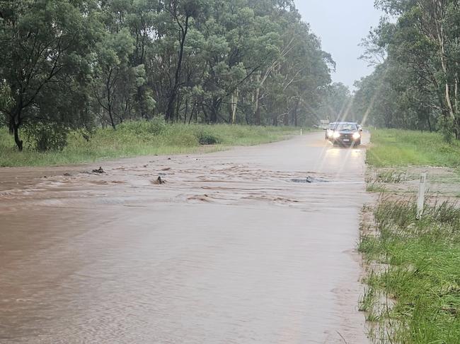 Bitumen torn up in Kingaroy near the cemetary. Photo: Ben Elais