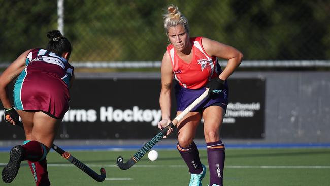 Stingers captain Lola Pastrana in the Cairns Hockey Association A-grade women's match between Cairns Brothers and Trinity Stingers. PICTURE: BRENDAN RADKE