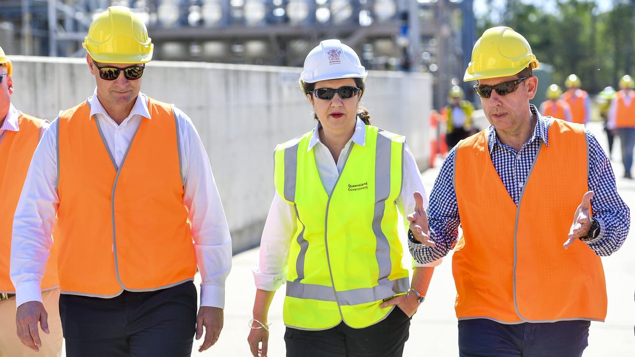 Queensland Premier Annastacia Palaszczuk met with state member for Gladstone Glenn Butcher and minister for state development, manufacturing, infrastructure and planning Cameron Dick at Northern Oil Refinery to announce the Queensland Government's new hydrogen plan.