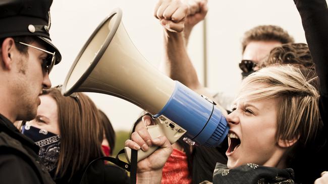 Margot carted her megaphone everywhere.