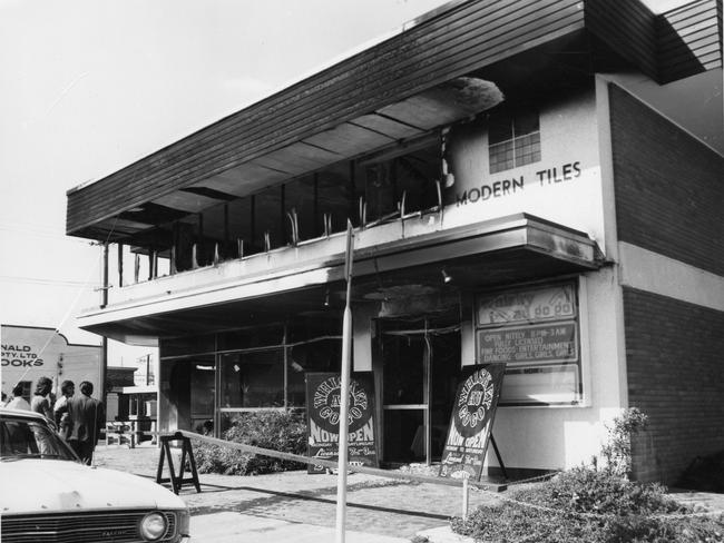 The Whiskey Au Go Go nightclub after the fire bombing.