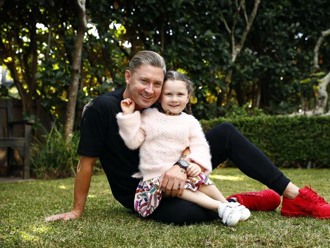 Michael Clarke with daughter Kelsey Lee. Picture: Sam Ruttyn