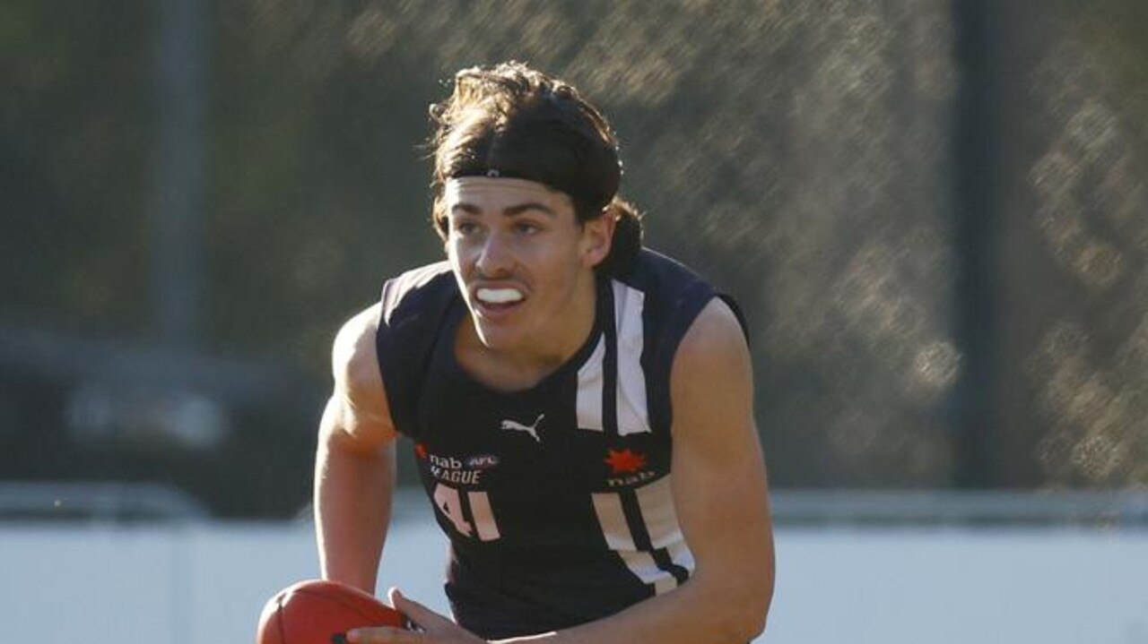 Riccardi in action for the Geelong Falcons. Picture: Daniel Pockett/AFL Photos/via Getty Images