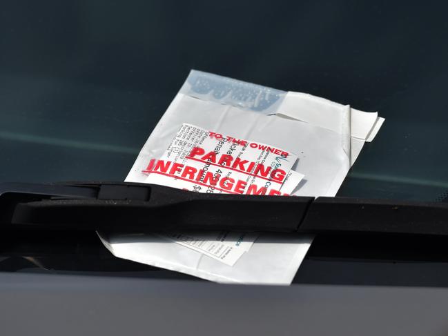 Parking infringement notice on a vehicle in Maroochydore.